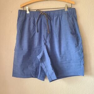 Prana Metric E-Waist Shorts Swim Trunks Mens XL Blue Drawstring Organic‎ SPF 50
